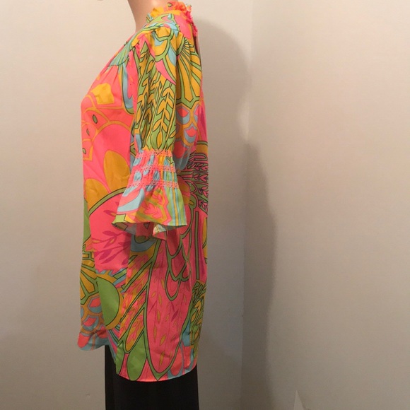 NWT JB Julie Brown NYC Shirt Pink Tropicana Small - Picture 3 of 7